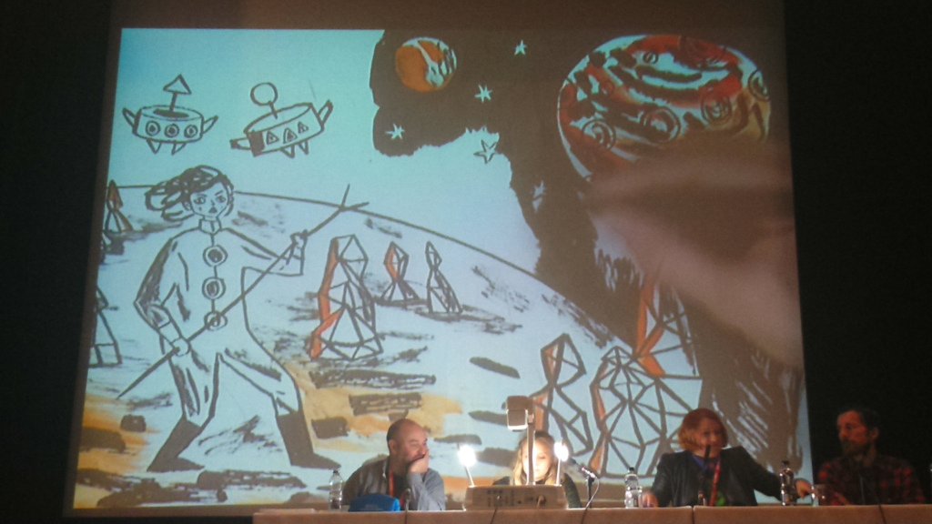 CatCook's tweet photo. B|t|B : #TBF2015 :Panel #2: Live Sketch Panel ft:@isabelgreenberg, @amyreeder,… https://t.co/cUog1JjTFO https://t.co/dznuG5Is6j