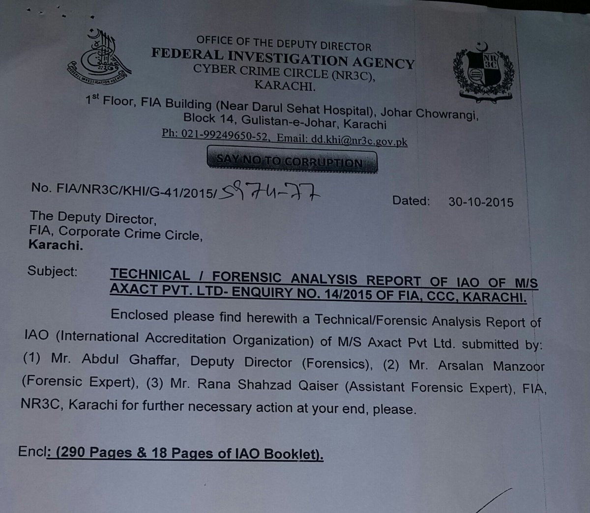 AsadKharal's tweet photo. #AxactScam
290 صفحات کیساتھ #IAO کے متعلق 18صفحات پرمشتملBookLet بھی شامل
رپورٹ FIA کارپوریٹ کرائم سرکل کےحوالے https://t.co/zeLiQCq27v