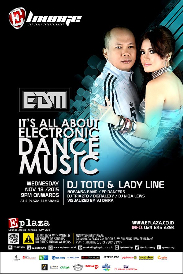 EPlazaSMG's tweet photo. #Elounge EDM w/ @djto2 &amp; Lady Line
Rabu, 18 Nov 2015.
Free Entry before midnight, menggunakan flyer ini. https://t.co/8H7BBGzi5w