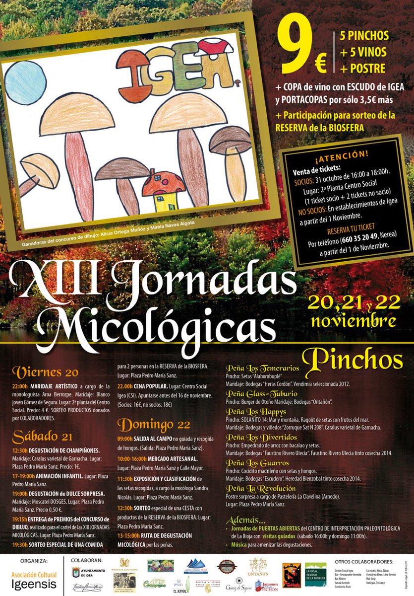 Otoño, #micología y #gastronomía en las XIII Jornadas Micológicas de Igea
