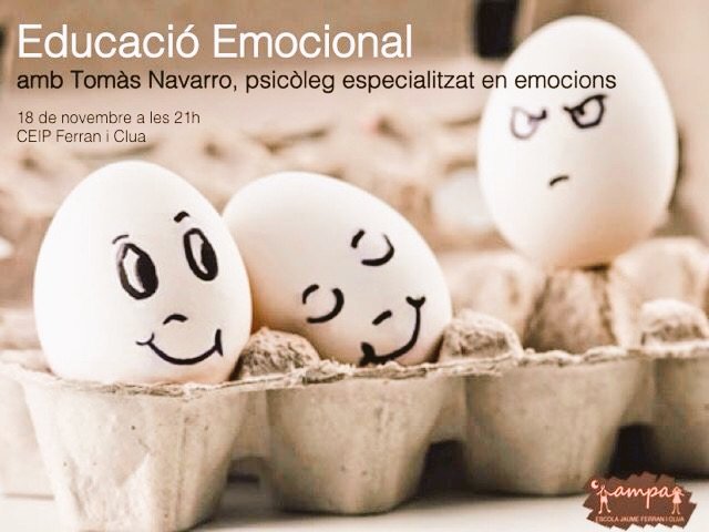 afa_ferraniclua's tweet photo. És demà que parlem d'EDUCACIÓ i FORTALESA EMOCIONAL amb @Tomasnavarropsi. Les @AMPAstCugat hi esteu totes invitades! https://t.co/kYrvAj4q41