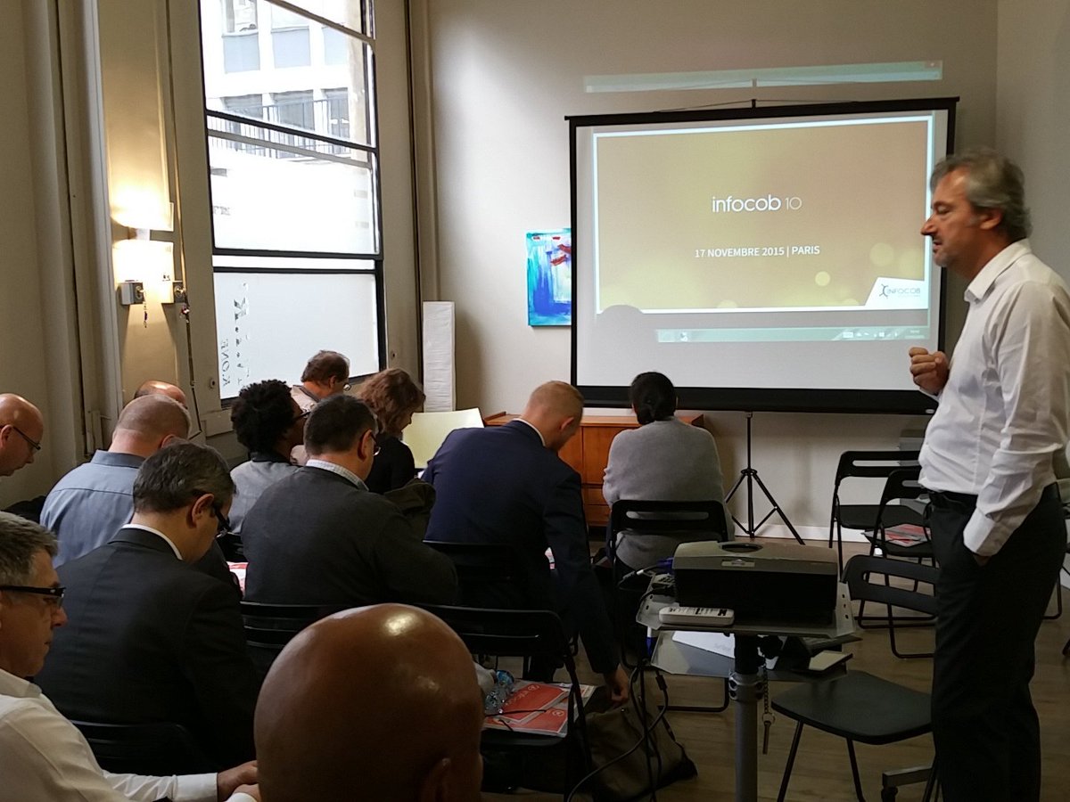 nmerand's tweet photo. Démarrage de notre journée de présentation #Infocob V10 #CRM à #Paris https://t.co/TbLXOG8REj