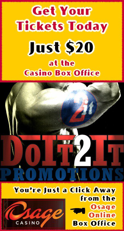DoIt2ItPromo's tweet photo. DOIT2IT WRESTLING ENTERTAINMENT NOVEMBER 19th OSAGE CASINO EVENT CENTER 7 PM BELL TIME TICKETS #918.699.7667 https://t.co/PeAQkeNthT
