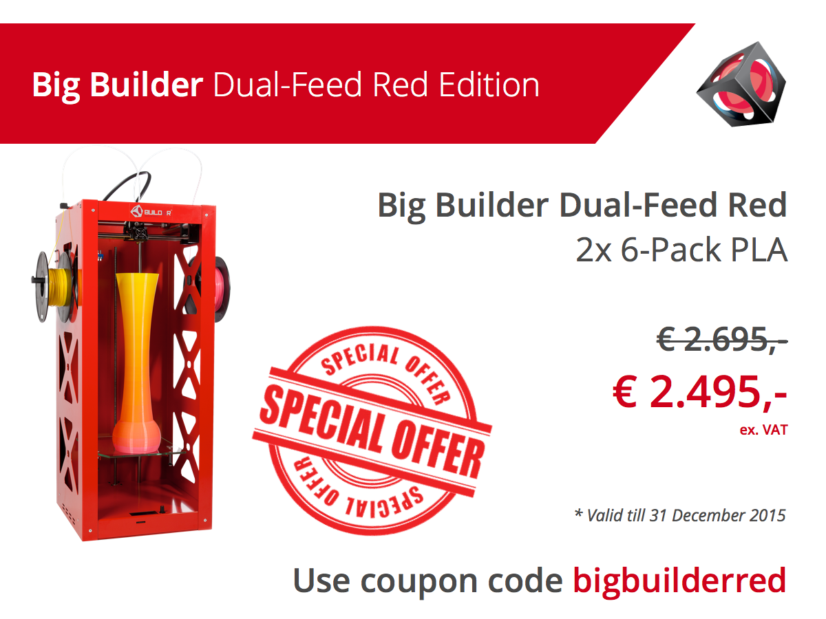 builder3Dprint's tweet photo. Special offer on the Big Builder Dual-Feed! #builder3dprinters #bigbuilder #3dprinter #3dprinting #3dprinted #dual https://t.co/KiHzv5IqMx
