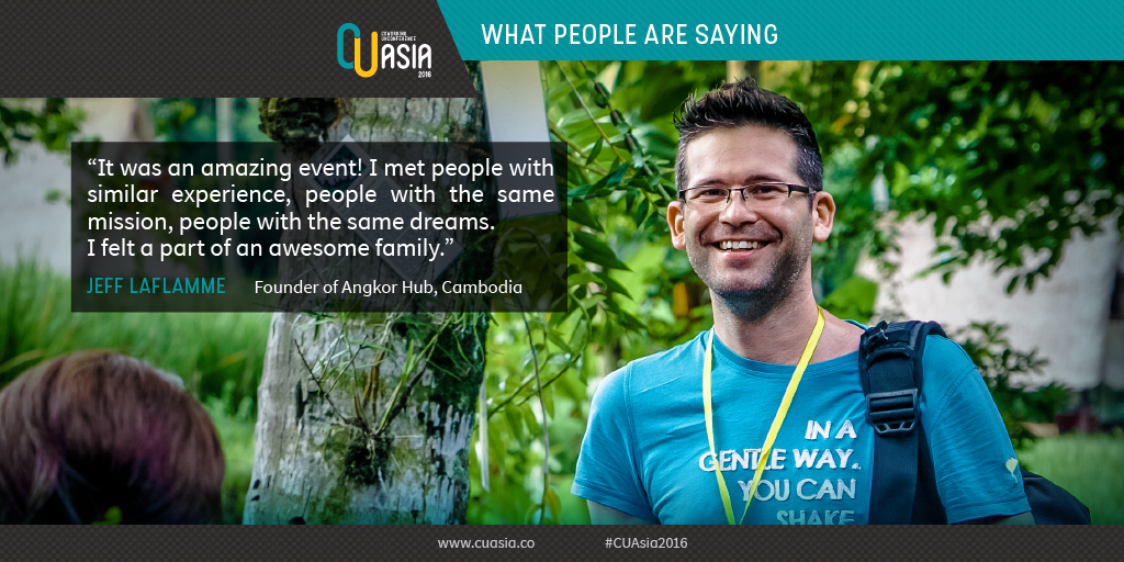 CUAsia2021's tweet photo. .@jflaflamme of @angkorhub shares his experience attending #CUASIA2015. Join us next year in #Bali! https://t.co/TVlLT2upI7
