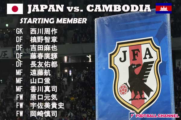 フットボールチャンネル 日本代表対カンボジア代表戦のスターティングメンバー発表 Daihyo Jfa T Co Sdfr5pgm7u