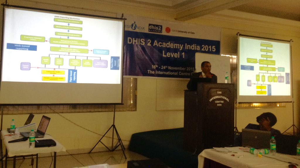 madhavjee's tweet image. Mukti Khanal, Chief,HMIS sharing abt #Nepal. Some tech issues to be resolved before roll out. #DHIS2Academy @dhis_2