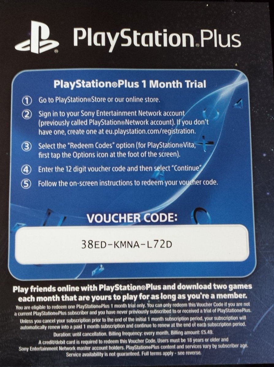 playstation plus free membership code