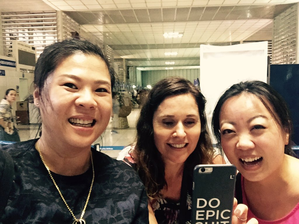 anitpang's tweet photo. #apecsummit @rubeell @mariesornin we made it. #epicsummit https://t.co/6ZrybdQ4oO