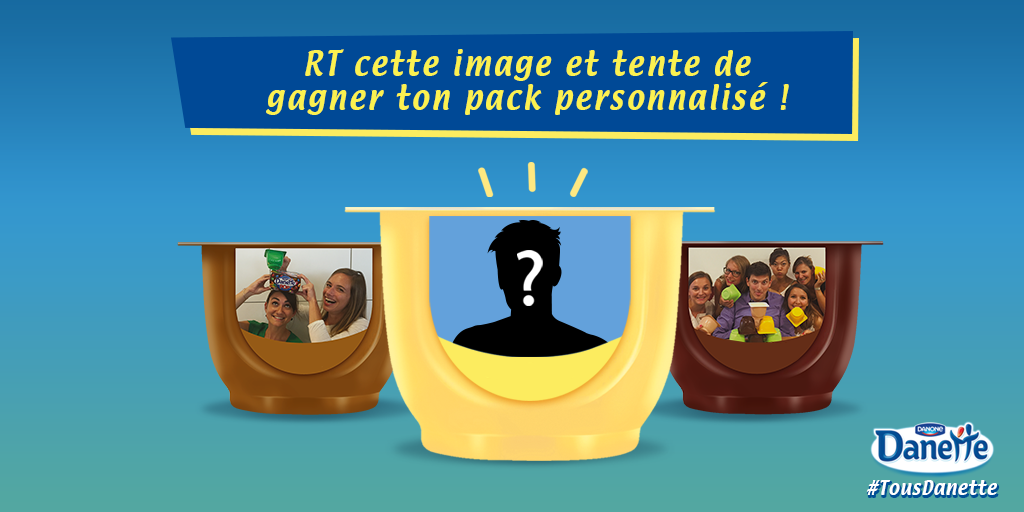 DanetteFR's tweet photo. #TousDanette
Vous voulez votre photo sur votre pack de Danette ? 5 gagnants seront tirés au sort parmi les RT 😊 https://t.co/MCBz01ooy4