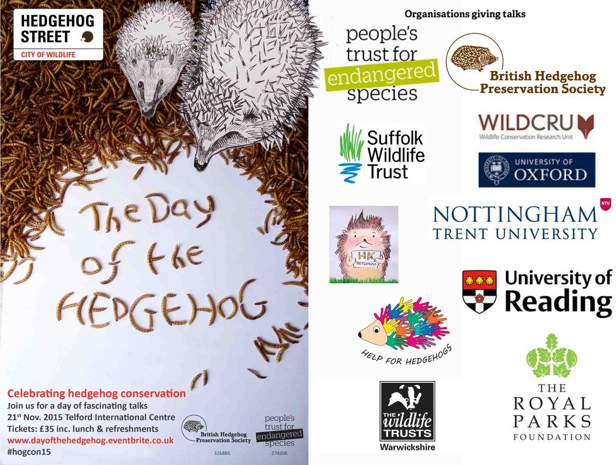 PTES's tweet photo. Day of the #Hedgehog ticket sale closes at midnight tonight! Don't miss out! https://t.co/AyStVTEGca #HogCon15 https://t.co/hOahlL9wZ5