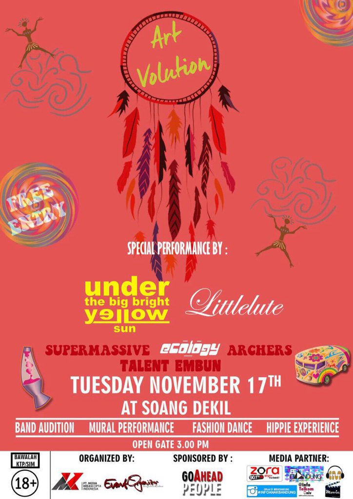 Kita sekarang lagi ada di acara #Artvolution <a href="/eoEmbun/">EventOrganizer Embun</a> <a href="/embunUniTel/">Bengkel Seni Embun</a> Come &amp; Join! #Azone #Averland #AJourney