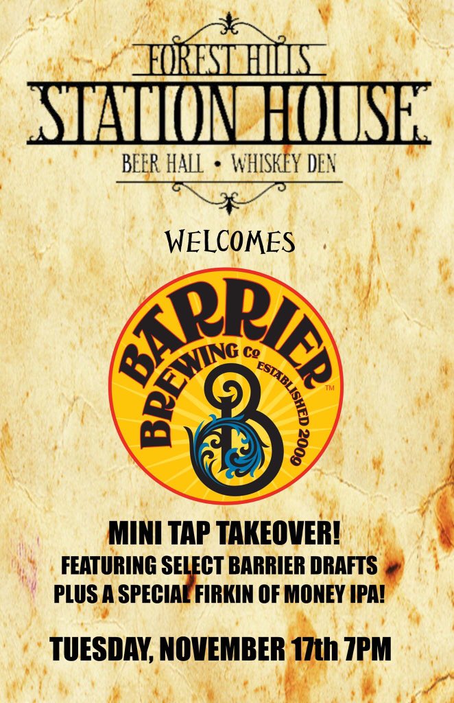 Tonight!! Where you at Queens?!?! <a href="/FHStationHouse/">FH Station House</a> <a href="/BarrierBrewing/">Barrier Brewing Co.</a> #taptakeover