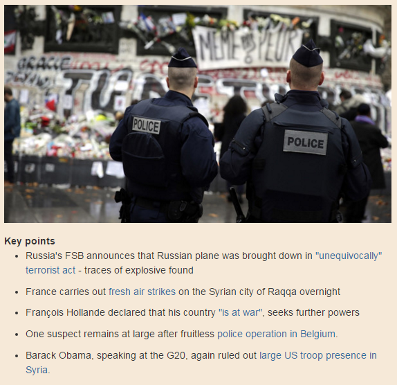 FT's tweet photo. Follow the latest on the investigation and response to the Paris attacks here https://t.co/dPpkNcGZOZ https://t.co/UNPwyKoBia