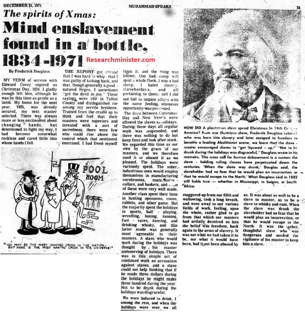 Frederick Douglass says Christmas is a day for slave drunkenness ...#Farrakhan  #JusticeOrElse