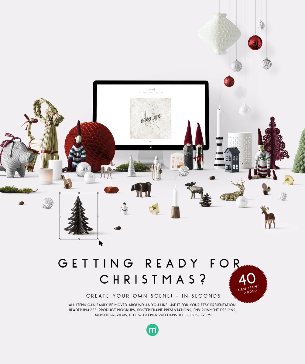 MockupEditor's tweet photo. Christmas already? Yeah! 40 new items added! PSD file: https://t.co/sjO6akHkO4 or editor: https://t.co/e3qD8ecHXe https://t.co/BevG9inYSs