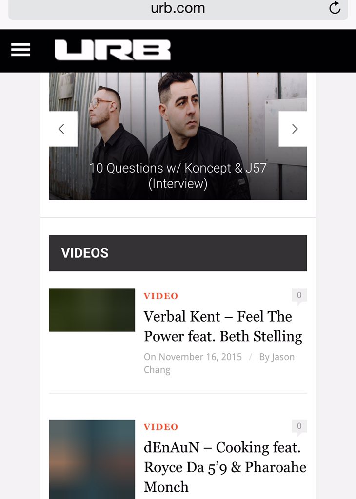 koncept's tweet photo. When you go to @URBmag and your face is at the top of the home page with a new interview. 

https://t.co/TbLRQoUjYE https://t.co/U3iwJ2dRLV