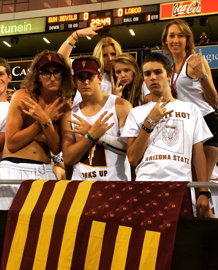 MBenjamin56's tweet photo. @TeamadidasASU @ASUMarketplace @InfernoInsider got the best squad in the student section! https://t.co/4tCvJlW7A1