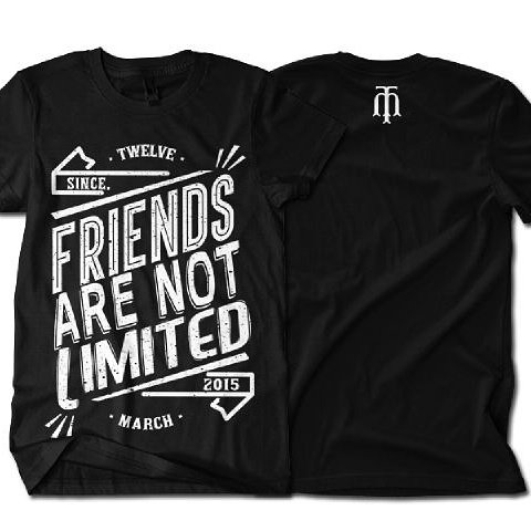 twelvemarch12's tweet photo. PRE ORDER ! "TWELVEMARCH" "Friends are not limited" size reguler S-XL ! Only 90k ! Minat ? check contact diatas! https://t.co/CsBdakLpSe