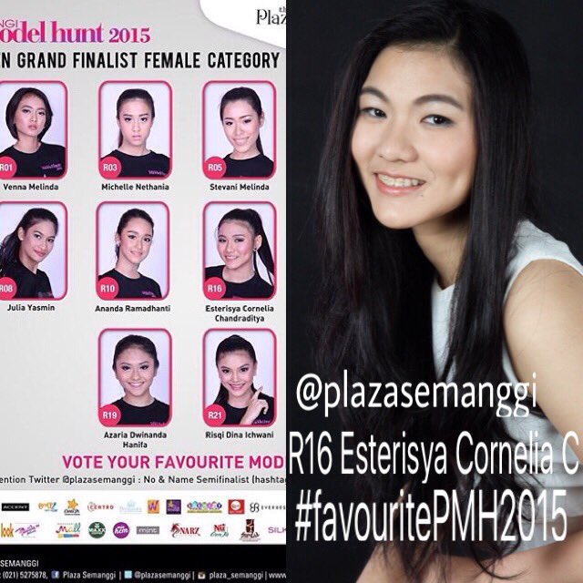 haii semua, vote aku Grand Final Plangi Hunt 2015 ya😘🙌🏻
mention @PlazaSemanggi ya kayak di foto
