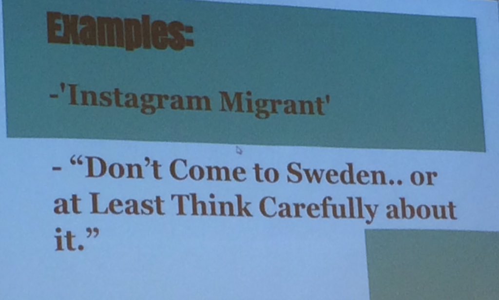 GlobalWeek's tweet photo. @Afrahnasser talking about the importance of migrants telling their own stories at @GlobalWeek https://t.co/bxJrK4ejLw