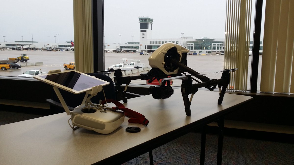 RedHelicam's tweet image. Using #DJIinspirePro to film wayfinding tour inside busy airport is challenging #drone #closedset #videoproduction
