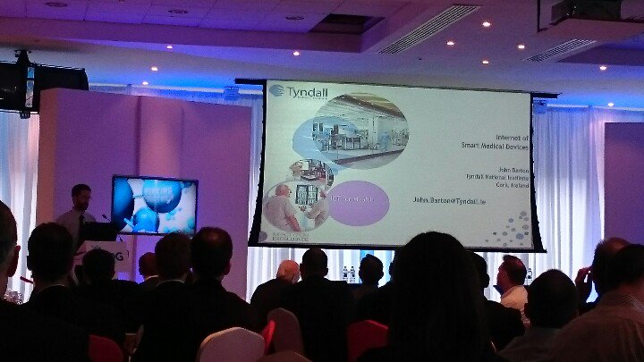 AP_SoftwareDev's tweet image. #IoTConferenceIRDG John Barton from @UCC Tyndall institute speaking on smart innovation in medtech and pharma