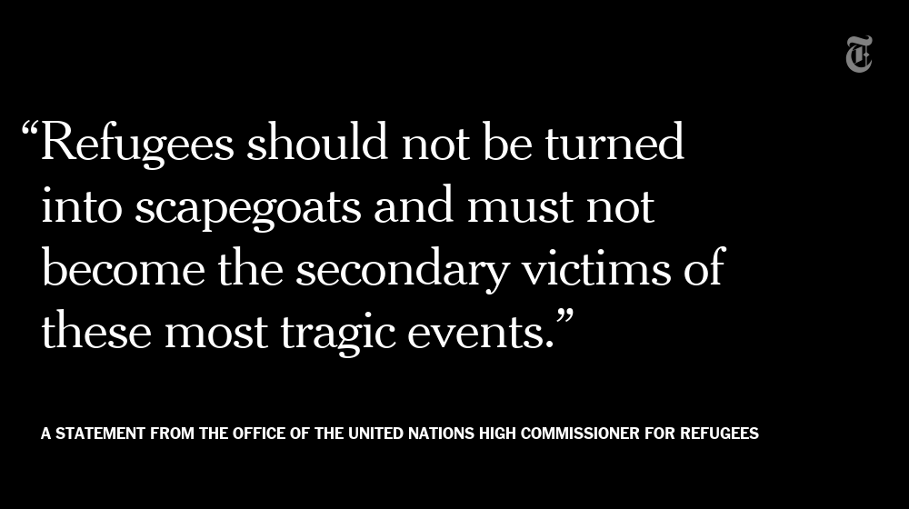 nytimes's tweet image. The United Nations’ agency says refugees should not be turned into scapegoats nyti.ms/1Odp9Q6