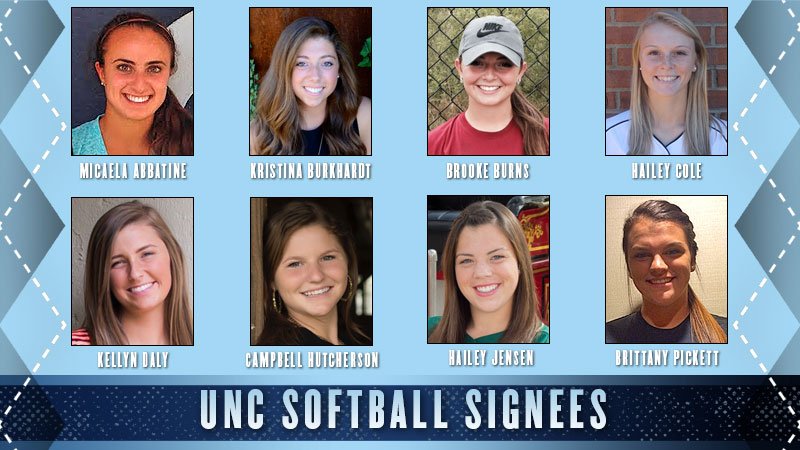 UNCSoftball's tweet photo. How bout a great big UNC welcome to our eight newest Tar Heels!! #GDTBATH https://t.co/4ptmJXaz9A https://t.co/dwXrpZbkKV