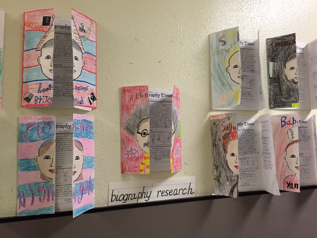 teacherbowden's tweet photo. Biography projects looking good! @MsMeadowsRRISD @LiveOakRRISD #biographyprojects #welovelearningaboutothers #loe120 https://t.co/k3LyMzUpRC