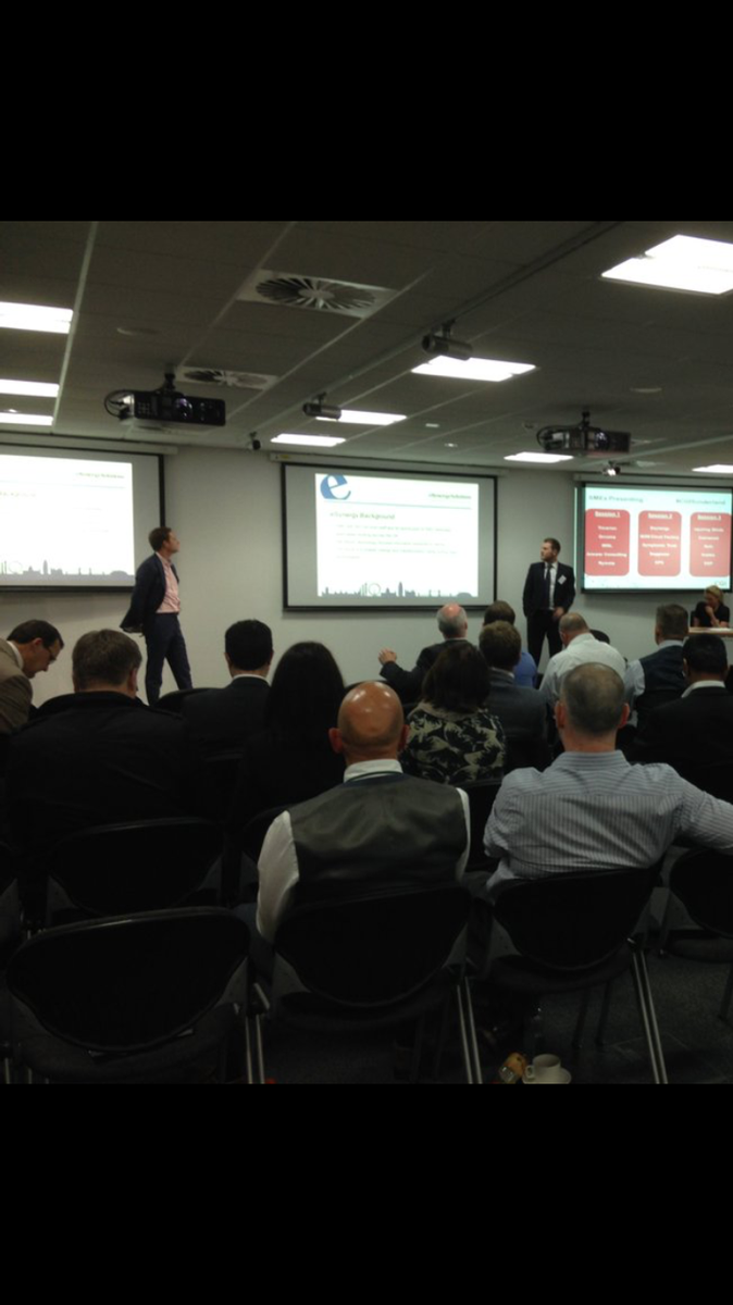 esynergy_'s tweet photo. eSynergy's Patrick &amp; Matthew at @CGI_UKNEWS #SMEAccelerate day discussing resourcing for #TransformationProjects https://t.co/L76ZVBdDzO
