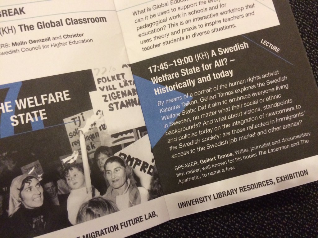 GlobalWeek's tweet photo. A Swedish welfare state for all? Gellert Tamas at @GlobalWeek  @uniofgothenburg at 17.45 today https://t.co/lEHn4uBgDT