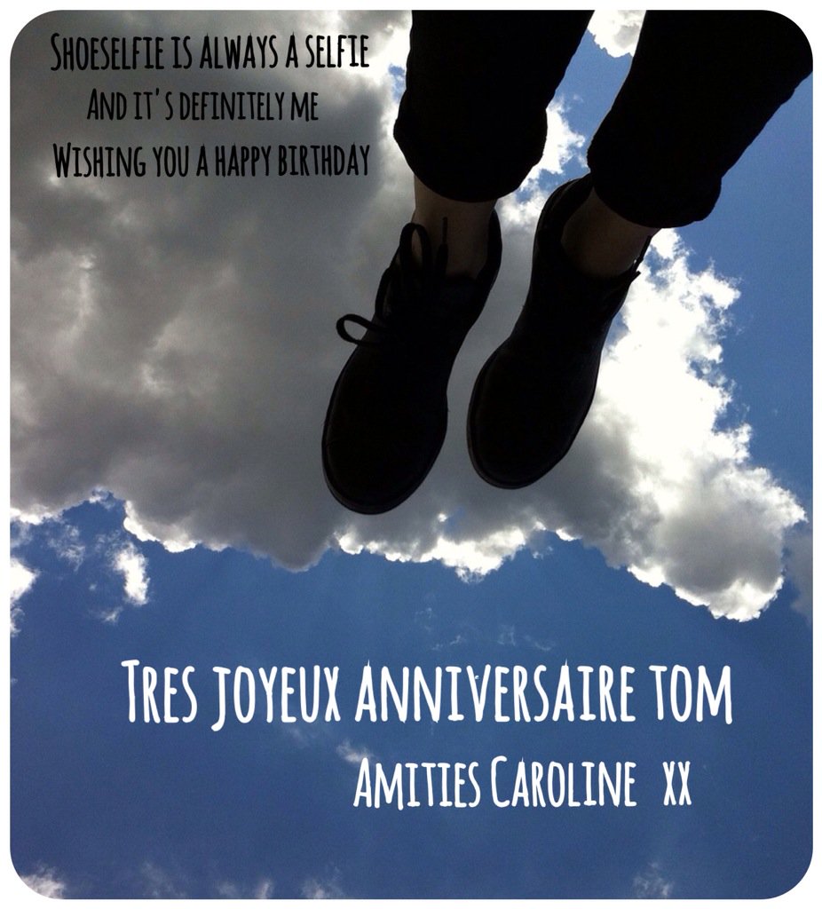 CarolineRaby's tweet photo. #UKTime birthday wishes in my morning #CanadianTime in my afternoon 😈💜 #TwiceADay 
Joyeux anniversaire @tomellis17 😜 https://t.co/lfmMhIr8h6