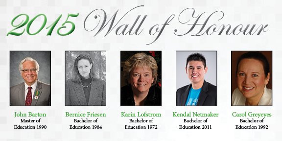 usaskEducation's tweet image. Congratulations to our 2015 Wall of Honour Recipients! #usask #YXEducation #wallofhonour