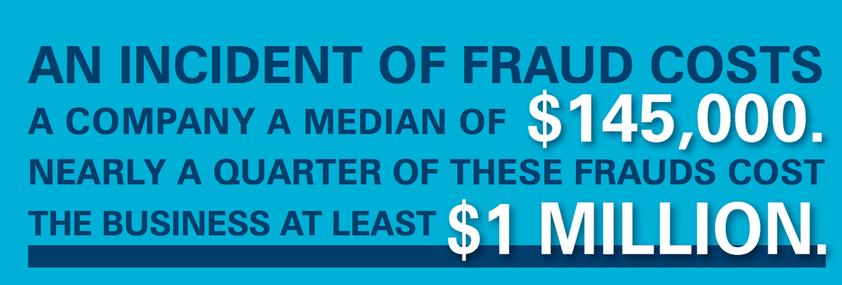 getsquanto's tweet photo. An incident of #fraud costs a company a median of $145,000. Learn more about how to avoid this during #fraudweek https://t.co/DZggHp4IF6