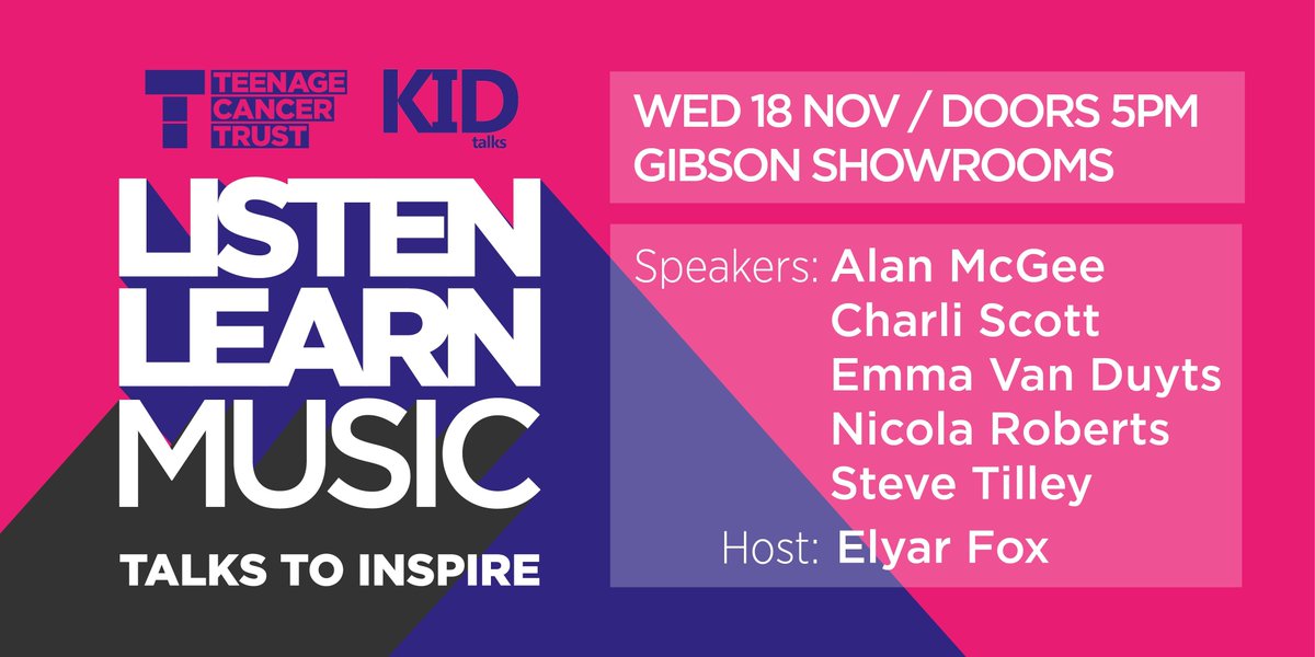 TeenageCancer's tweet image. It’s #ListenLearn Music tomorrow! Want to win yourself a pair of tix? RT &amp;amp; follow to enter