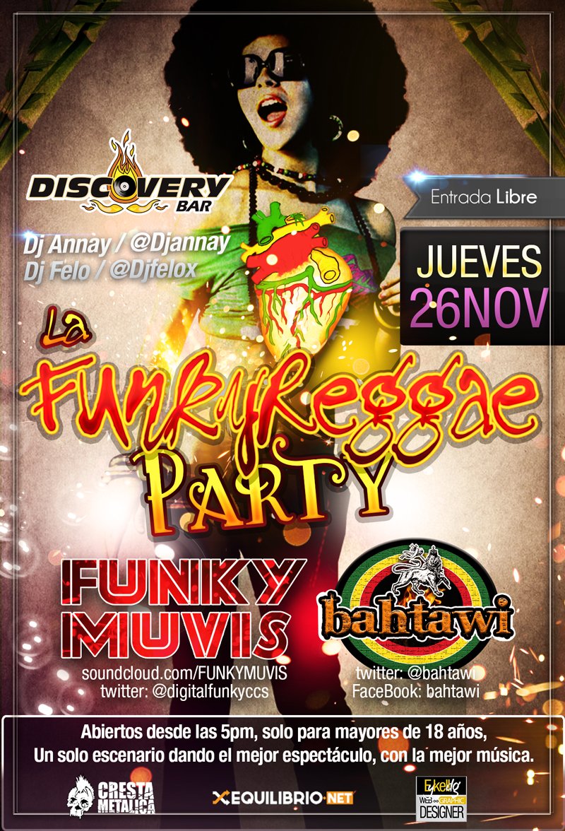 Hola <a href="/katcornmendez/">Katheryn Mendez</a> tenemos nuevo tema promocional y vamos a tocar el 26 de noviembre. soundcloud.com/funkymuvis.