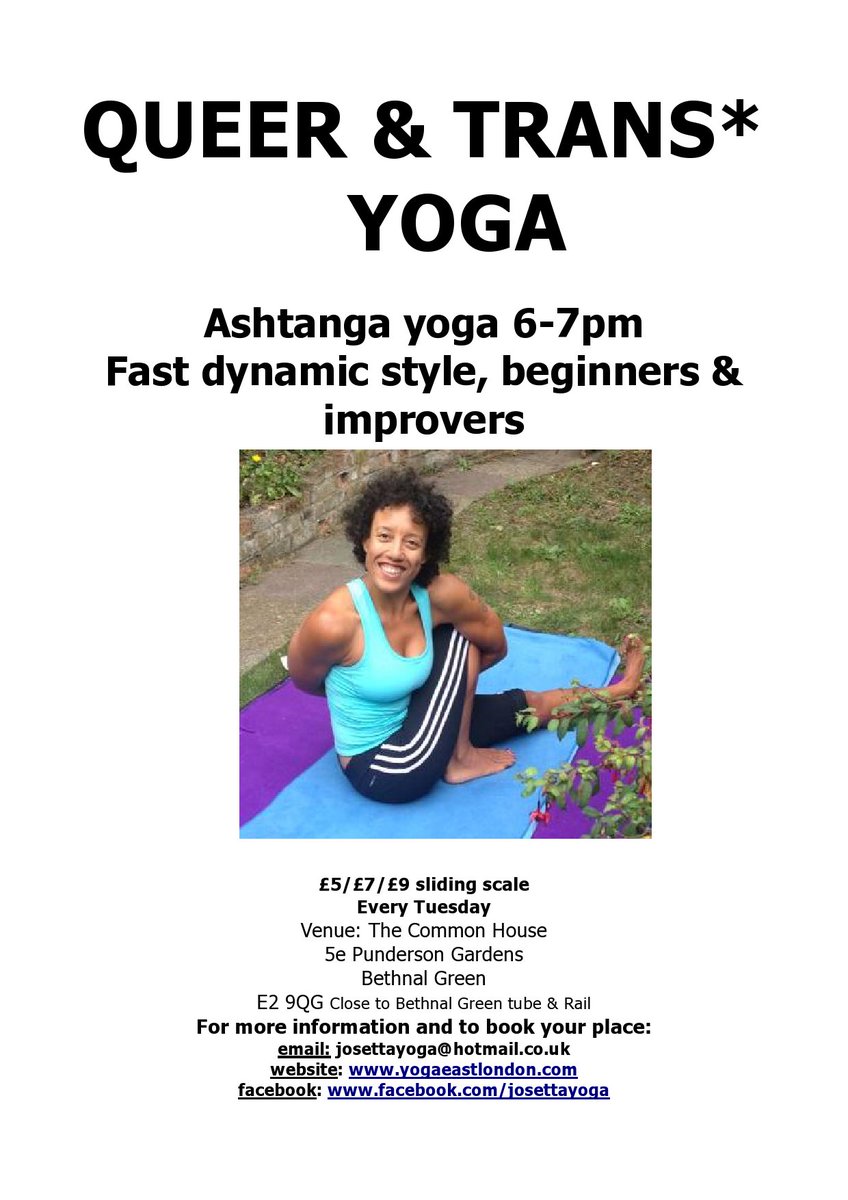 josettayoga's tweet photo. Low cost Ashtanga yoga for LGBT people and friends, today 6pm in Bethnal Green E2
#LGBT #yoga #cheapyoga #fitness https://t.co/cKDn3pZYSb