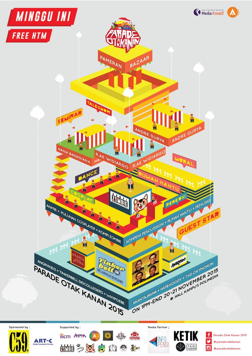 <a href="/bem_mediakom/">BEM STMK Trisakti</a> ANIMASI POLIMEDIA Present:
"Parade Otak Kanan" 20-21 November 2015 at Politeknik Negeri Media Kreatif
