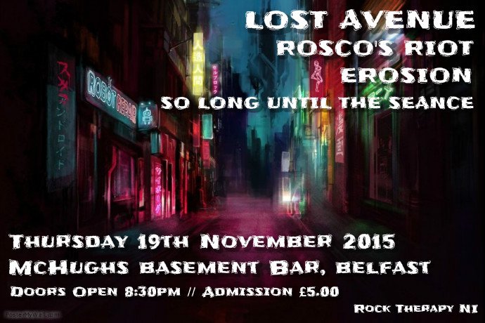 Rocktherapyni's tweet photo. 2 days until these amazing #rockmetalpunk acts hit @McHughsbar1711 @wearelostavenue @roscosriot @erosion_band #sluts https://t.co/qXABh6AoKq