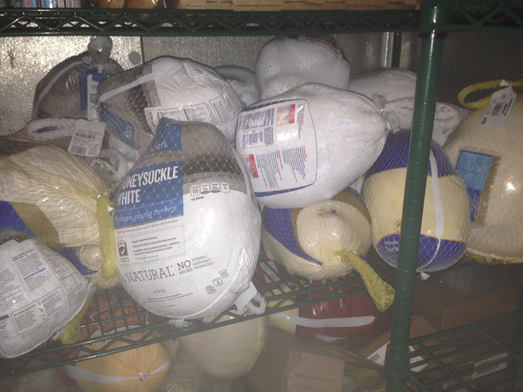 ckslu's tweet photo. A freezer full of turkeys for hungry people thanks to @SLUBaseball #turkeypalooza @SLU_Billikens @campuskitchens https://t.co/BSAB8OAzXY