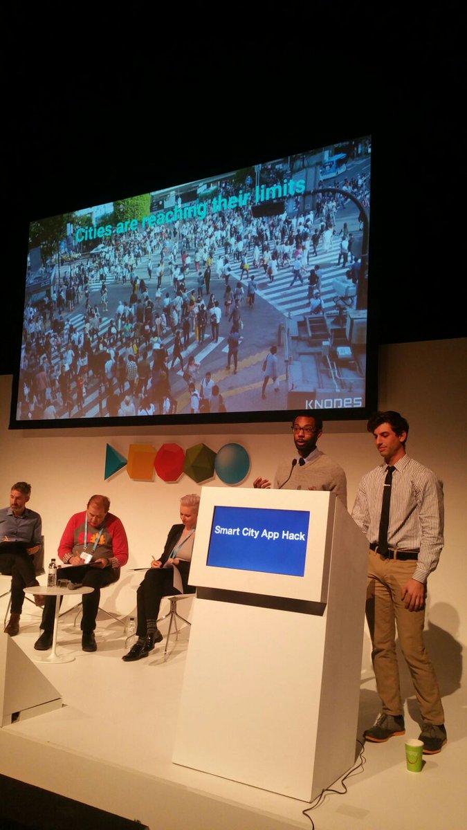 smartcityhack's tweet photo. NY champion #knodes, a network of sensors and monitors helping cities interact with their environment #SCAH https://t.co/Lf28mvWzkn