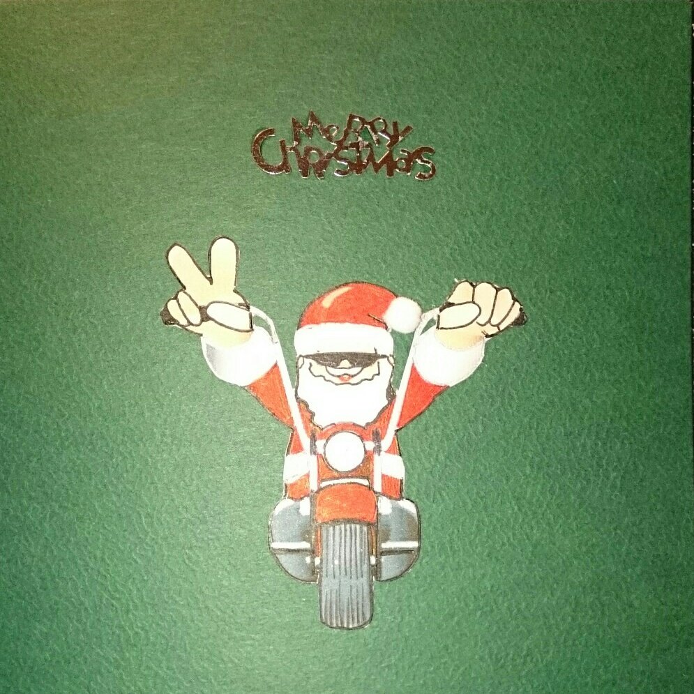 VixxenCards's tweet photo. Biker Santa card avaliable at https://t.co/feef0KJh6r #Christmas #biker #santa #motobike #cards https://t.co/TIhcyMSC9I