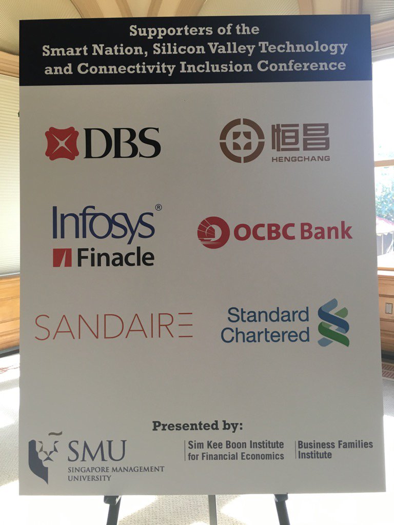 dawnmnewton's tweet image. Thanks to the sponsors of @sgsmu #SmartSKBI conf: @dbsbank @OCBCBank @StanChart #InfosysFinacle #HengChang #sandaire
