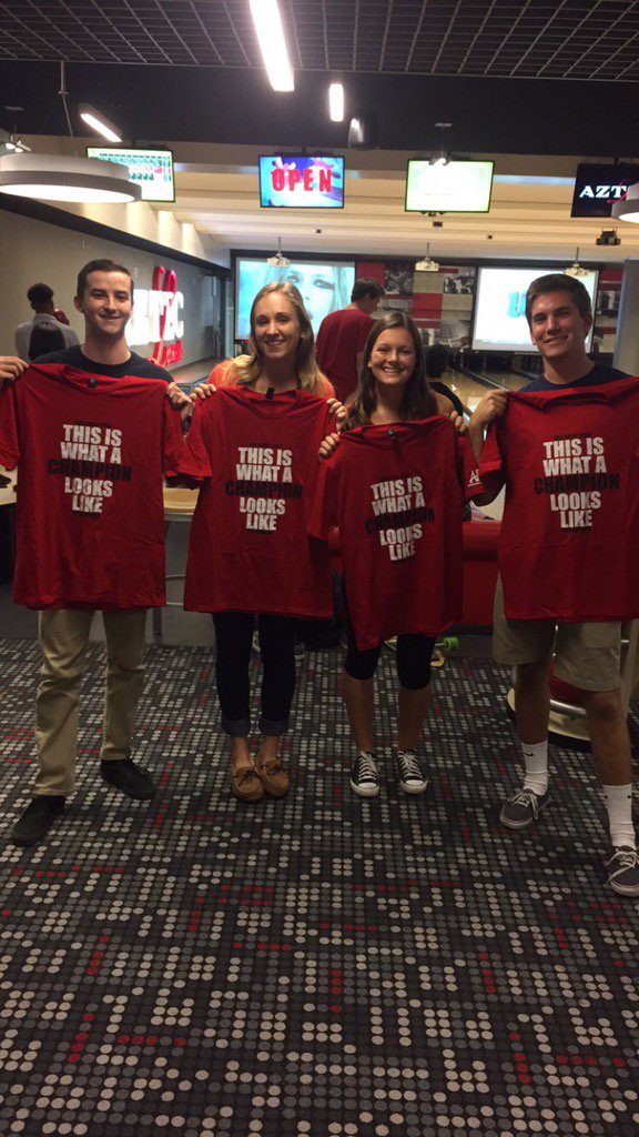 Oh you know, just hanging around and winning Intramurals! #bowlingchamps #aztecexperience