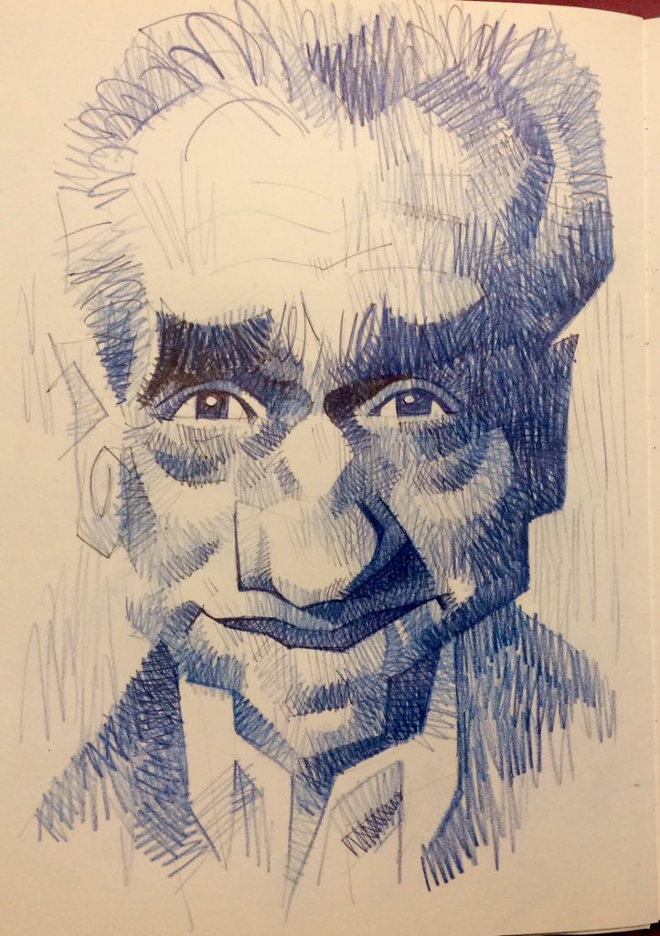 Happy birthday, Martin Scorsese. Biro and colour pencil. 