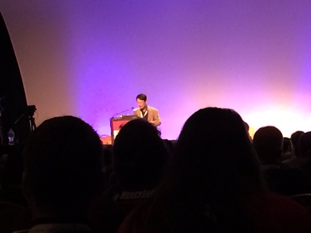 GiiMajor's tweet photo. Listening to "Matz" at #rubyconf2015. Really inspirational guy, and pretty hilarious also. #rubyconf https://t.co/wMEvoTnpmS