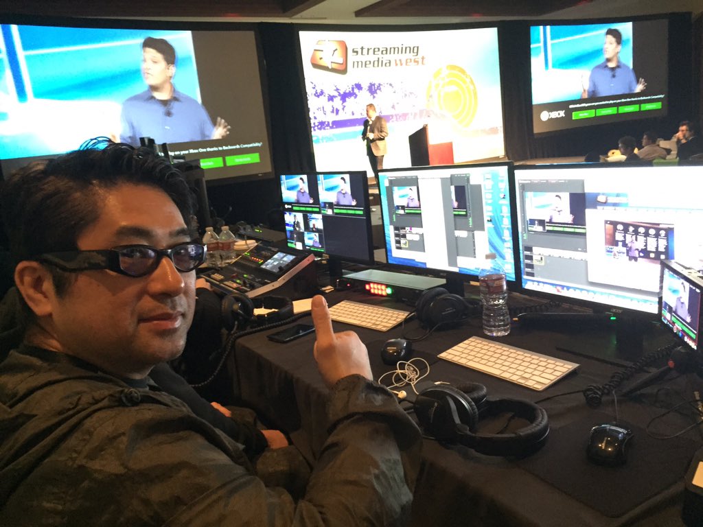 rolandproav's tweet photo. Live streaming with the #Roland #vr50HD with @mobeontv at #SMWest @StrMediaShows https://t.co/HBqJrPtU0K