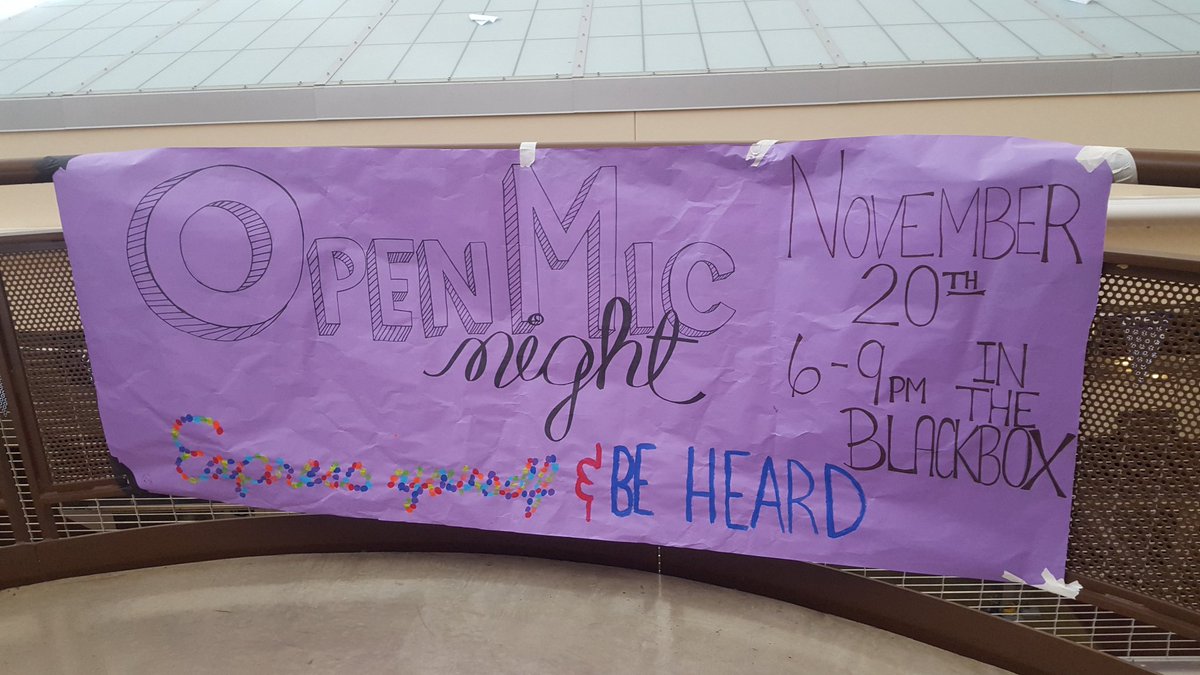 CreateWriteVvhs's tweet image. Join us for Open Mic Night!🎤 in the black box! Sign ups are in H219 for a $1 or just come enjoy some amazing talent