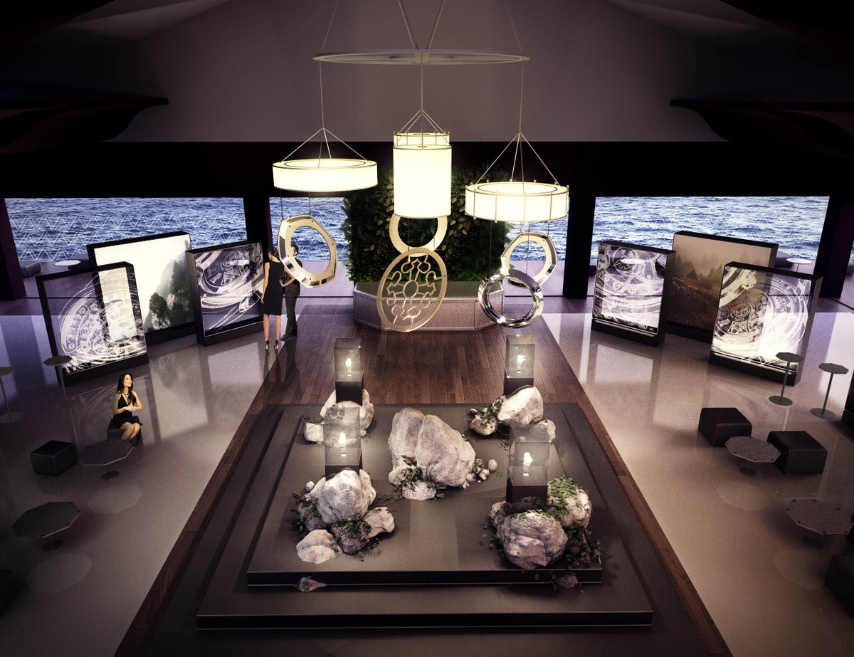 FumoStudio's tweet photo. #3D visualisation of the #GeometryOfTime for a @AudemarsPiguet pitch: boutique with deconstructed watch chandelier. https://t.co/rXDSORUeBD